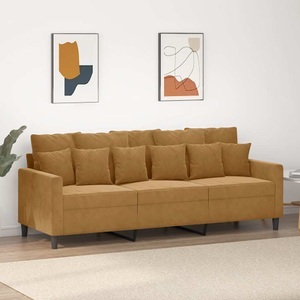 vidaXL, vidaXL 3-Sitzer-Sofa Braun 180 cm Samt, vidaXL 3-Sitzer-Sofa Braun 180 cm Samt