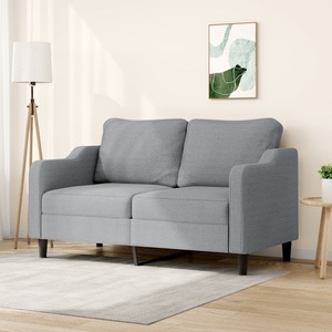 vidaXL, vidaXL 2-Sitzer-Sofa Hellgrau 140 cm Stoff