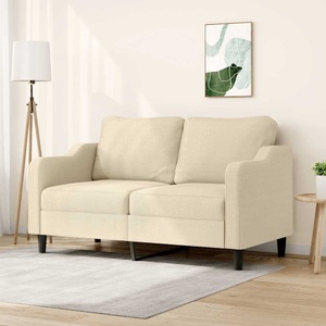 vidaXL, vidaXL 2-Sitzer-Sofa Creme 140 cm Stoff