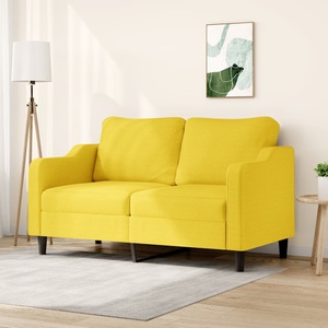 vidaXL, vidaXL 2-Sitzer-Sofa Hellgelb 140 cm Stoff