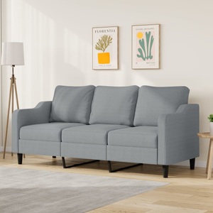 vidaXL, vidaXL 3-Sitzer-Sofa Hellgrau 180 cm Stoff