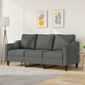 vidaXL, vidaXL 3-Sitzer-Sofa Dunkelgrau 180 cm Stoff, vidaXL 3-Sitzer-Sofa Dunkelgrau 180 cm Stoff
