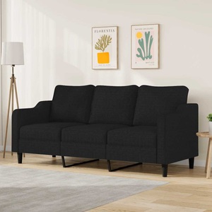vidaXL, vidaXL 3-Sitzer-Sofa Schwarz 180 cm Stoff