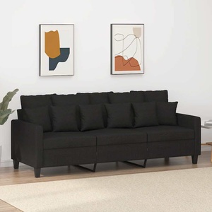 vidaXL, vidaXL 3-Sitzer-Sofa Schwarz 180 cm Stoff, 
