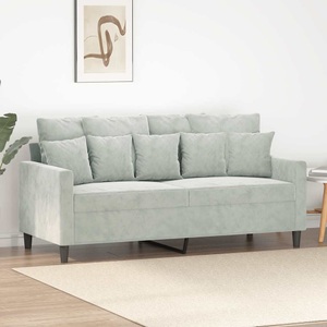 vidaXL, vidaXL 2-Sitzer-Sofa Hellgrau 140 cm Samt