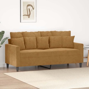 vidaXL, vidaXL 2-Sitzer-Sofa Braun 140 cm Samt