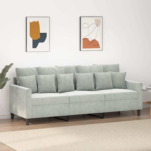 vidaXL, vidaXL 3-Sitzer-Sofa Hellgrau 180 cm Samt
