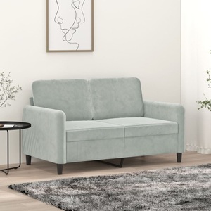 vidaXL, vidaXL 2-Sitzer-Sofa Hellgrau 120 cm Samt