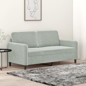 vidaXL, vidaXL 2-Sitzer-Sofa Hellgrau 140 cm Samt