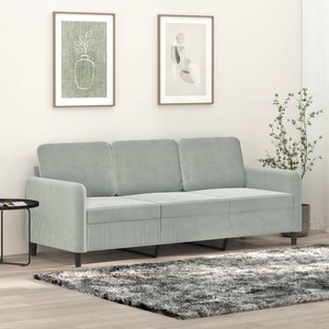 vidaXL, vidaXL 3-Sitzer-Sofa Hellgrau 180 cm Samt