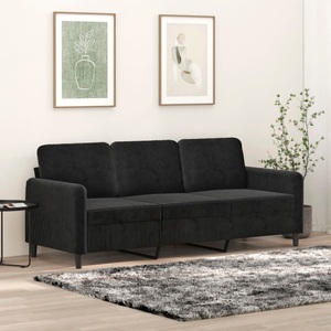 vidaXL, vidaXL 3-Sitzer-Sofa Schwarz 180 cm Samt