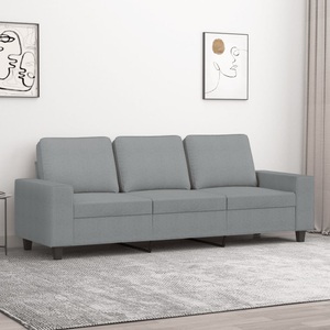 vidaXL, vidaXL 3-Sitzer-Sofa Hellgrau 180 cm Stoff
