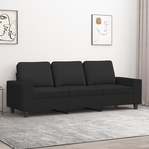 vidaXL, vidaXL 3-Sitzer-Sofa Schwarz 180 cm Stoff