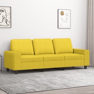 vidaXL, vidaXL 3-Sitzer-Sofa Hellgelb 180 cm Stoff, vidaXL 3-Sitzer-Sofa Hellgelb 180 cm Stoff