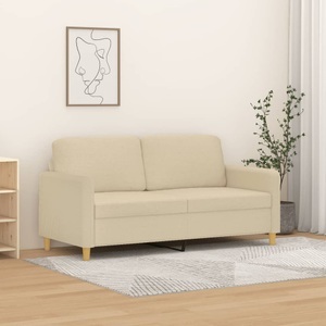 vidaXL, vidaXL 2-Sitzer-Sofa Creme 140 cm Stoff, 
