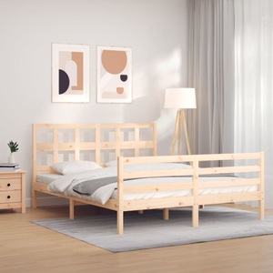 vidaXL, vidaXL Massivholzbett mit Kopfteil 160x200 cm