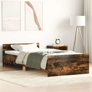 vidaXL, vidaXL Bettgestell Räuchereiche 90x190 cm Holzwerkstoff