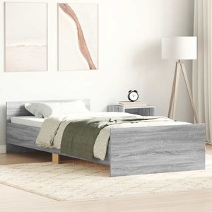 vidaXL, vidaXL Bettgestell Grau Sonoma 90x190 cm Holzwerkstoff