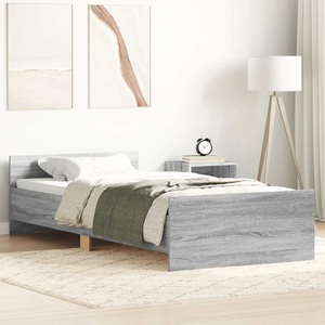 vidaXL, vidaXL Bettgestell Grau Sonoma 75x190 cm Holzwerkstoff