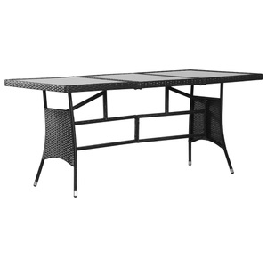vidaXL, vidaXL Gartentisch Schwarz 170x80x74 cm Poly Rattan, vidaXL Gartentisch Schwarz 170x80x74 cm Poly Rattan