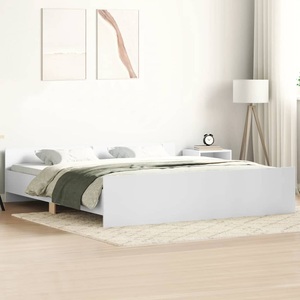 vidaXL, vidaXL Bettgestell mit Kopf- und Fußteil Weiß 200x200 cm