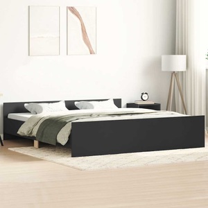 vidaXL, vidaXL Bettgestell mit Kopf- und Fußteil Schwarz 200x200 cm
