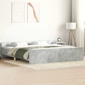 vidaXL, vidaXL Bettgestell mit Kopf- und Fußteil Betongrau 200x200 cm
