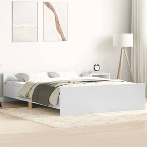 vidaXL, vidaXL Bettgestell mit Kopf- und Fußteil Weiß 120x200 cm