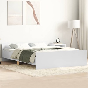 vidaXL, vidaXL Bettgestell mit Kopf- und Fußteil Weiß 140x200 cm