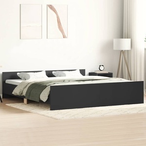 vidaXL, vidaXL Bettgestell mit Kopf- und Fußteil Schwarz 180x200 cm