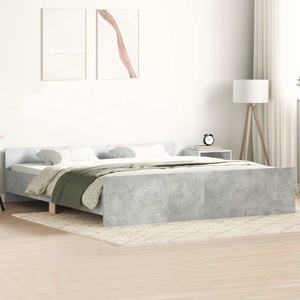 vidaXL, vidaXL Bettgestell mit Kopf- und Fußteil Betongrau 180x200 cm, vidaXL Bettgestell mit Kopf- und Fußteil Betongrau 180x200 cm