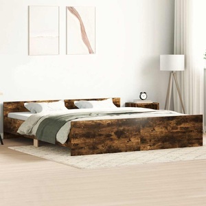vidaXL, vidaXL Bettgestell mit Kopf- und Fußteil Räuchereiche 180x200 cm, vidaXL Bettgestell mit Kopf- und Fußteil Räuchereiche 180x200 cm