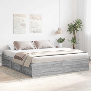 vidaXL, vidaXL Bettgestell Grau Sonoma 180x200 cm