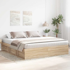 vidaXL, vidaXL Bettgestell Sonoma-Eiche 200x200 cm