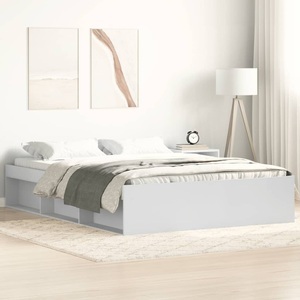 vidaXL, vidaXL Bettgestell Weiß 135x190 cm