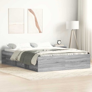 vidaXL, vidaXL Bettgestell Grau Sonoma 135x190 cm