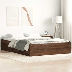 vidaXL, vidaXL Bettgestell Braun Eichen-Optik 120x200 cm