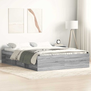 vidaXL, vidaXL Bettgestell Grau Sonoma 150x200 cm King Size