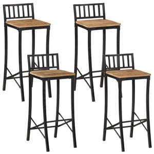 vidaXL, vidaXL Barstühle 4 Stk. Raues Massivholz Mango