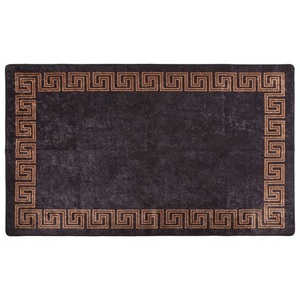vidaXL, vidaXL Teppich Waschbar Schwarz und Golden 150x230 cm Rutschfest, vidaXL Teppich Waschbar Schwarz und Golden 150x230 cm Rutschfest