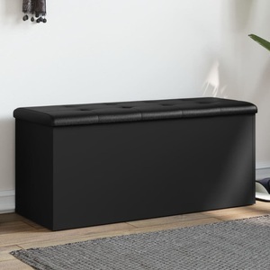 vidaXL, vidaXL Sitzbank mit Stauraum Schwarz 102x42x45 cm Holzwerkstoff, vidaXL Sitzbank mit Stauraum Schwarz 102x42x45 cm Holzwerkstoff