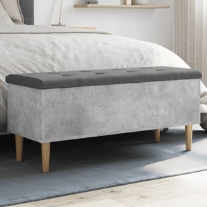 vidaXL, vidaXL Sitzbank mit Stauraum Betongrau 102x42x46 cm Holzwerkstoff, vidaXL Sitzbank mit Stauraum Betongrau 102x42x46 cm Holzwerkstoff