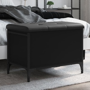 vidaXL, vidaXL Sitzbank mit Stauraum Schwarz 62x42x45 cm Holzwerkstoff, vidaXL Sitzbank mit Stauraum Schwarz 62x42x45 cm Holzwerkstoff
