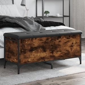 vidaXL, vidaXL Sitzbank mit Stauraum Räuchereiche 102x42x45 cm Holzwerkstoff, vidaXL Sitzbank mit Stauraum Räuchereiche 102x42x45 cm Holzwerkstoff