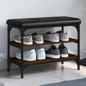 vidaXL, vidaXL Schuhbank Braun Eichen-Optik 62x32x47 cm Holzwerkstoff, vidaXL Schuhbank Braun Eichen-Optik 62x32x47 cm Holzwerkstoff