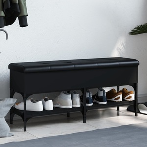 vidaXL, vidaXL Schuhbank Schwarz 102x32x45 cm Holzwerkstoff, vidaXL Schuhbank Schwarz 102x32x45 cm Holzwerkstoff