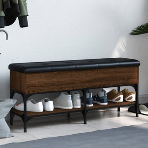 vidaXL, vidaXL Schuhbank Braun Eichen-Optik 102x32x45 cm Holzwerkstoff, vidaXL Schuhbank Braun Eichen-Optik 102x32x45 cm Holzwerkstoff