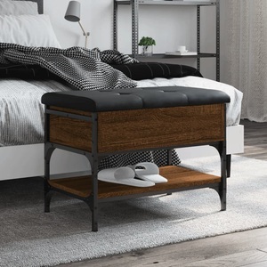 vidaXL, vidaXL Schuhbank Braun Eichen-Optik 62x42x45 cm Holzwerkstoff, vidaXL Schuhbank Braun Eichen-Optik 62x42x45 cm Holzwerkstoff