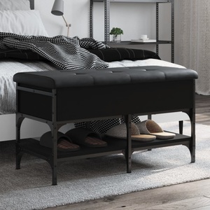 vidaXL, vidaXL Schuhbank Schwarz 82x42x45 cm Holzwerkstoff, vidaXL Schuhbank Schwarz 82x42x45 cm Holzwerkstoff