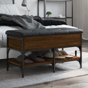vidaXL, vidaXL Schuhbank Braun Eichen-Optik 82x42x45 cm Holzwerkstoff, vidaXL Schuhbank Braun Eichen-Optik 82x42x45 cm Holzwerkstoff